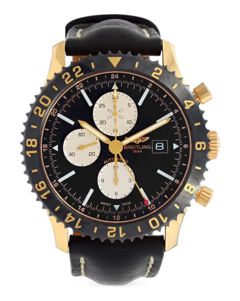 Breitling 2010s Chronoliner 46mm watch - Schwarz Schwarz