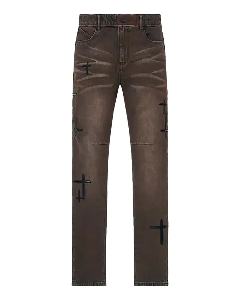 RTA Bryant cross-patch skinny jeans - Braun Braun