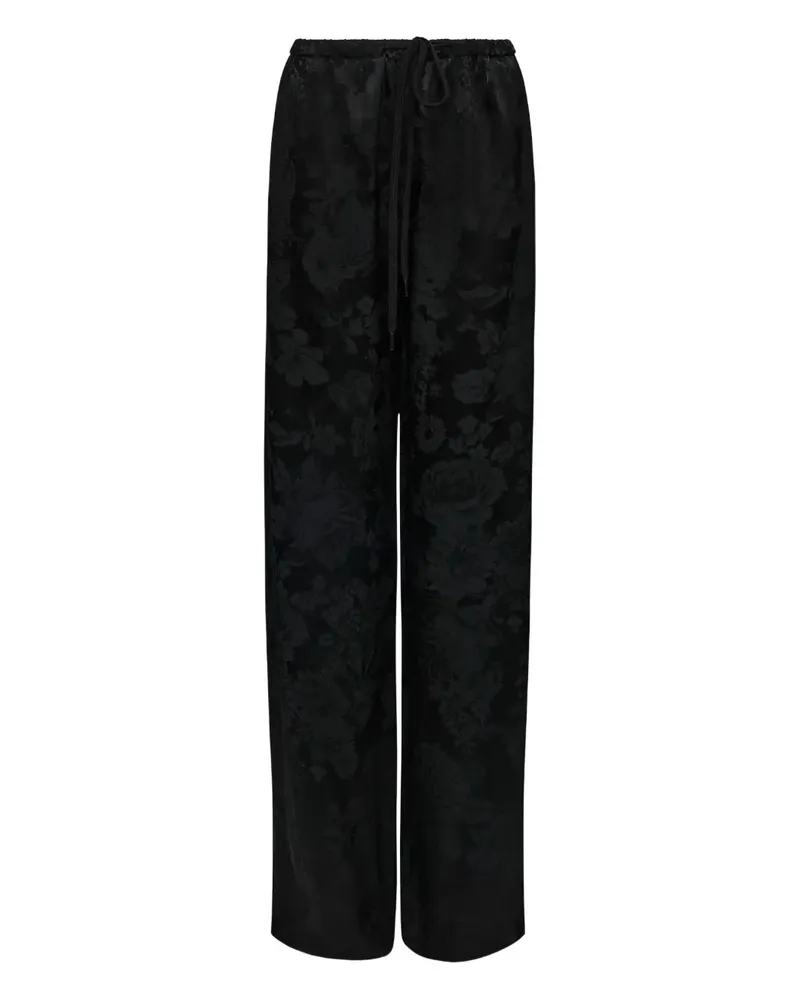 Maison Margiela Jacquard-Hose mit Blumenmuster - Schwarz Schwarz