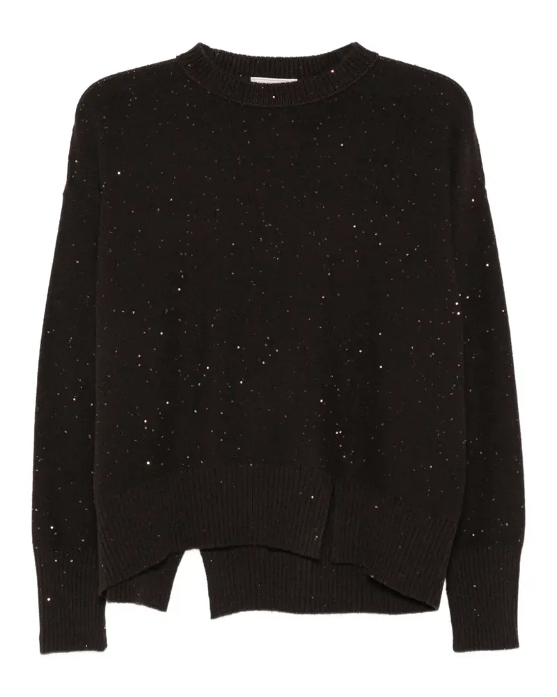 Antonelli Firenze sequin-embellished side-slit sweater - Braun Braun
