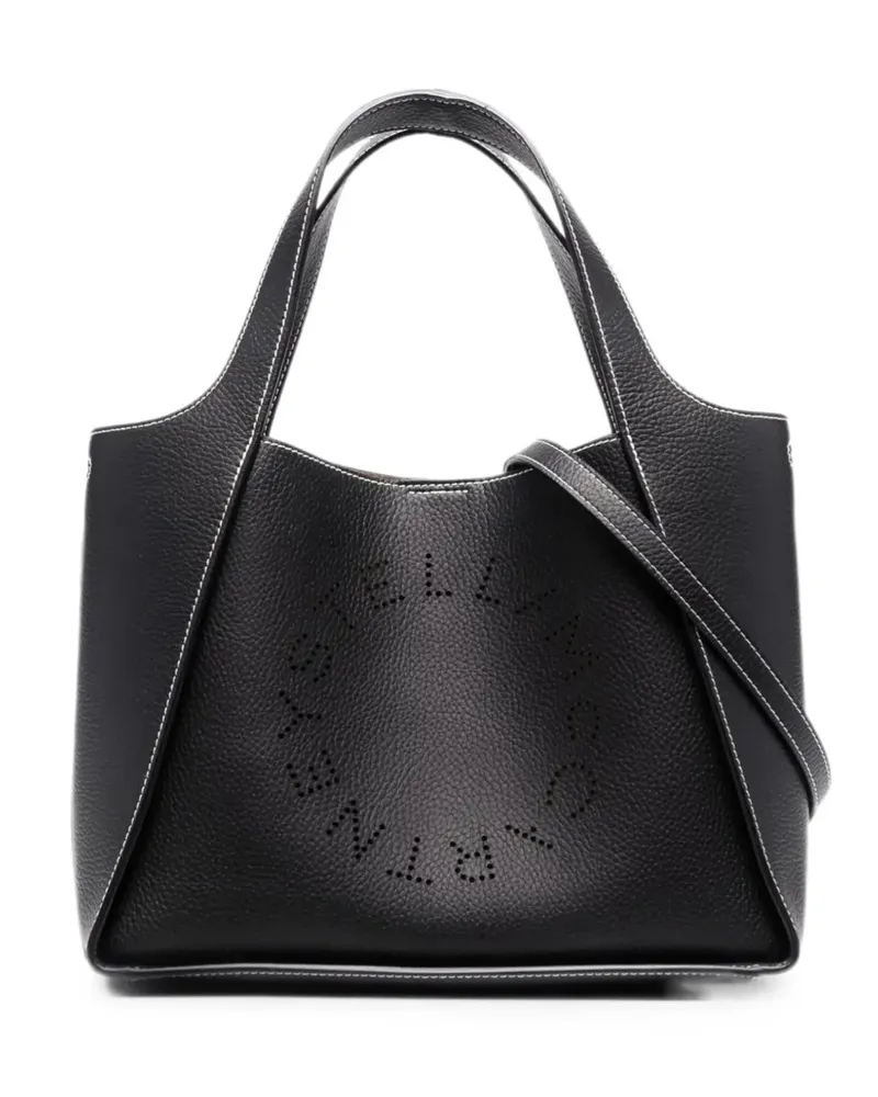 Stella McCartney Logo perforated logo-detail tote bag - Schwarz Schwarz