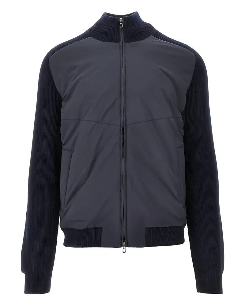 SEASE ribbed panelled bomber jacket - Blau Blau