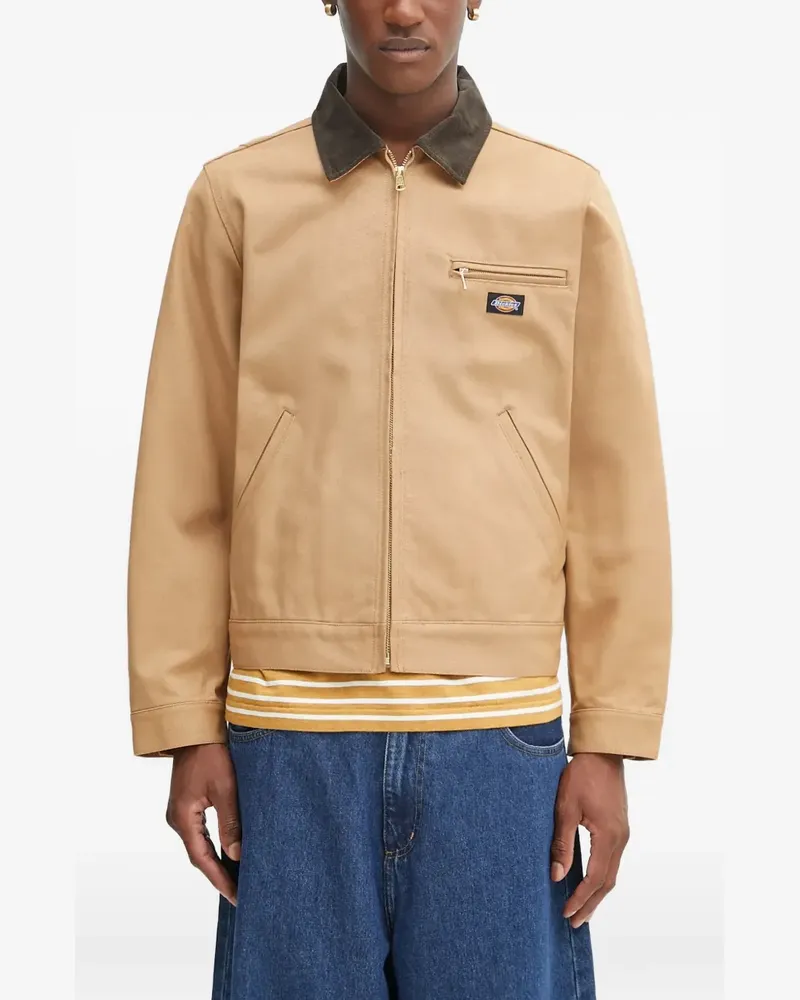 Wacko Maria corduroy-collar zip-up jacket - Braun Braun