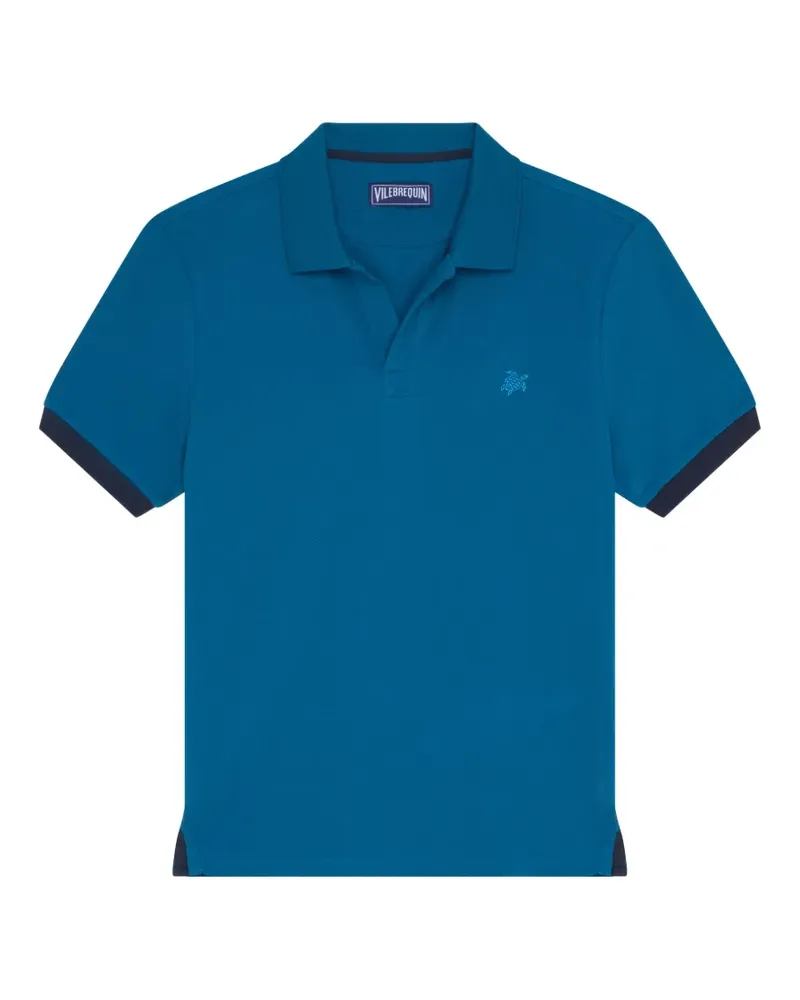 Vilebrequin embroidered turtle pique polo shirt - Blau Blau