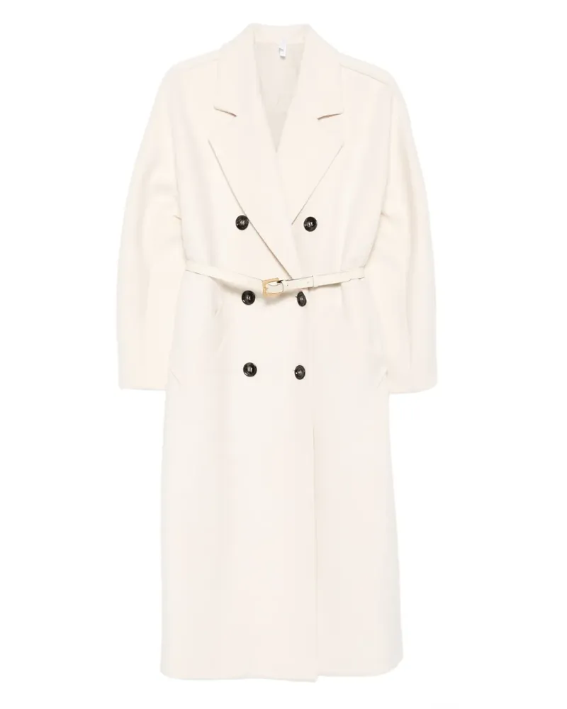IMPERIAL Doppelreihiger Mantel mit Gürtel - Nude Nude