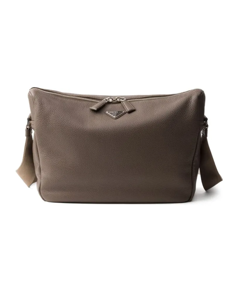 Prada Schultertasche aus Leder - Grau Grau
