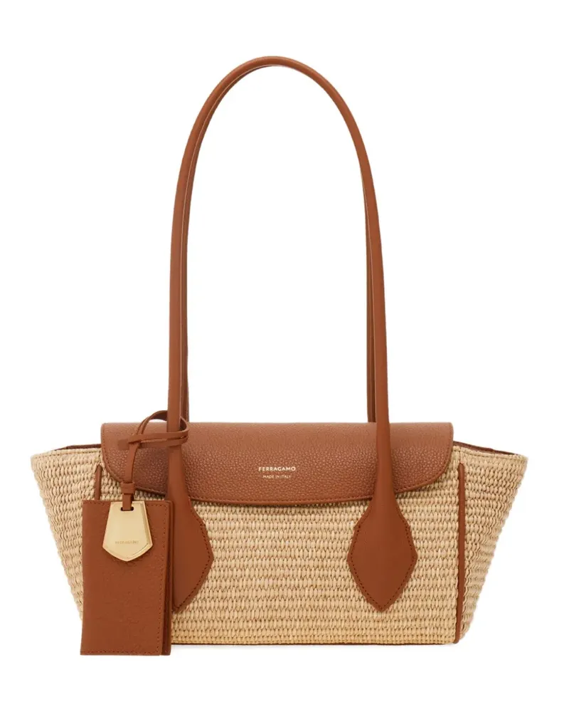 Ferragamo Kleine East-West Handtasche - Nude Nude