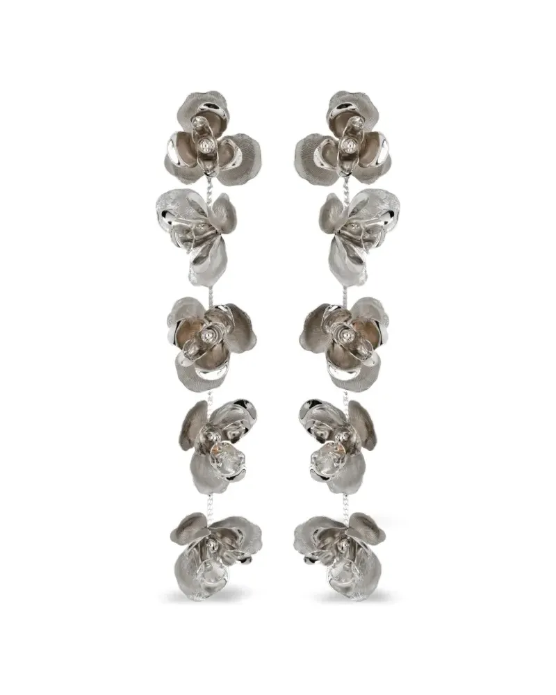 Jennifer Behr Larena Hängeohrringe mit Blumen - Silber Silber