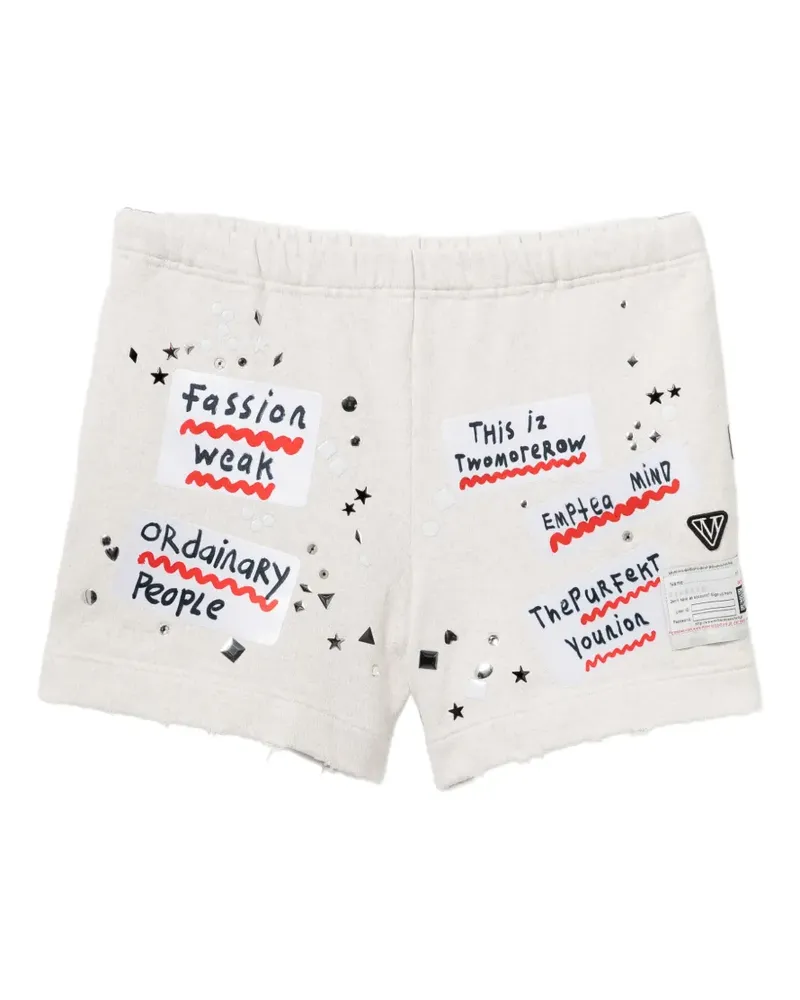 MIHARAYASUHIRO Joggingshorts mit Sticker - Nude Nude