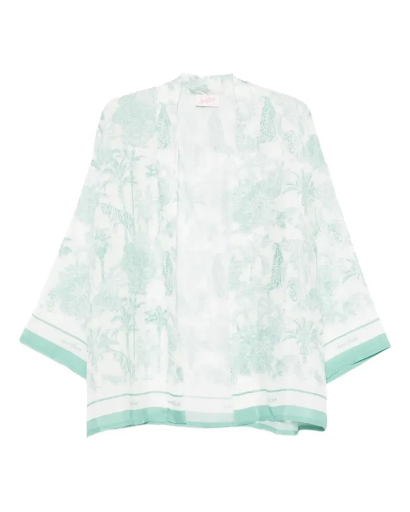 MC2 Saint Barth Carly jungle-print kimono - Weiß Weiß