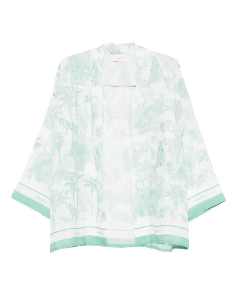 MC2 Saint Barth Carly jungle-print kimono - Weiß Weiß