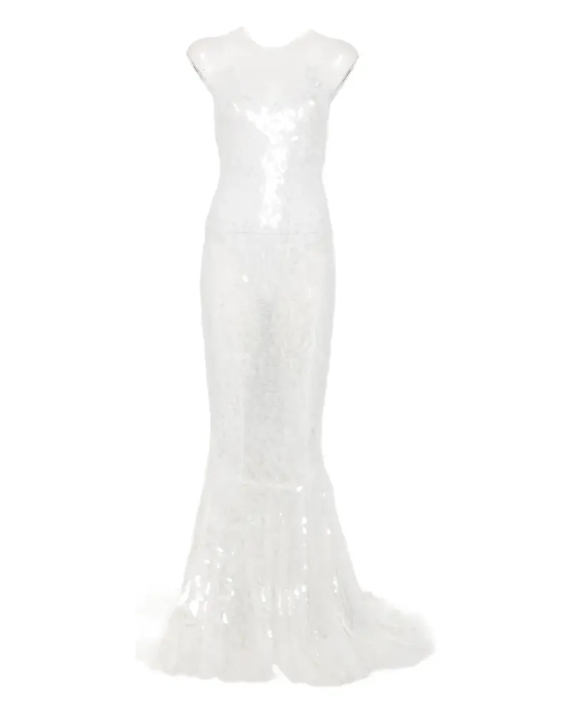 Norma Kamali Fara sequin-embellished gown - Weiß Weiß