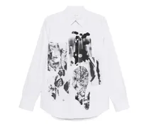 graphic-print shirt - Weiß