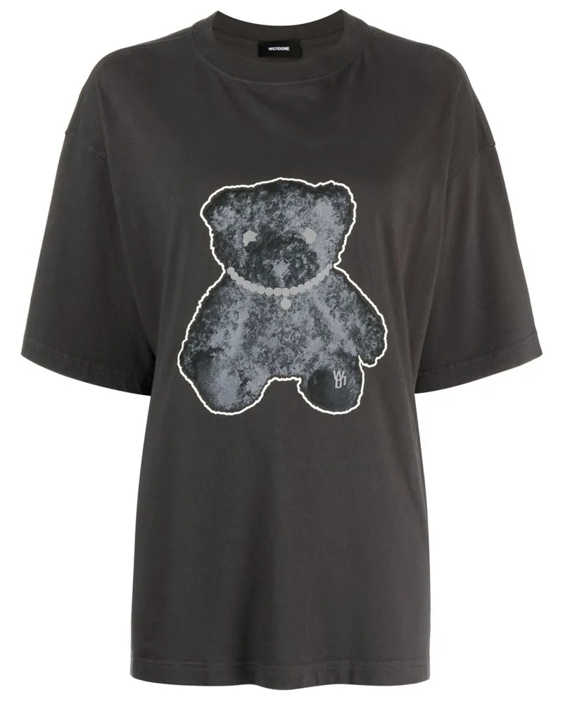 WE 11 DONE T-Shirt mit Teddybär-Print - Grau Grau