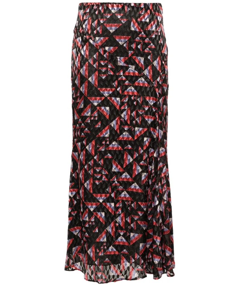 Isabel Marant Katae Midirock mit geometrischem Print Schwarz