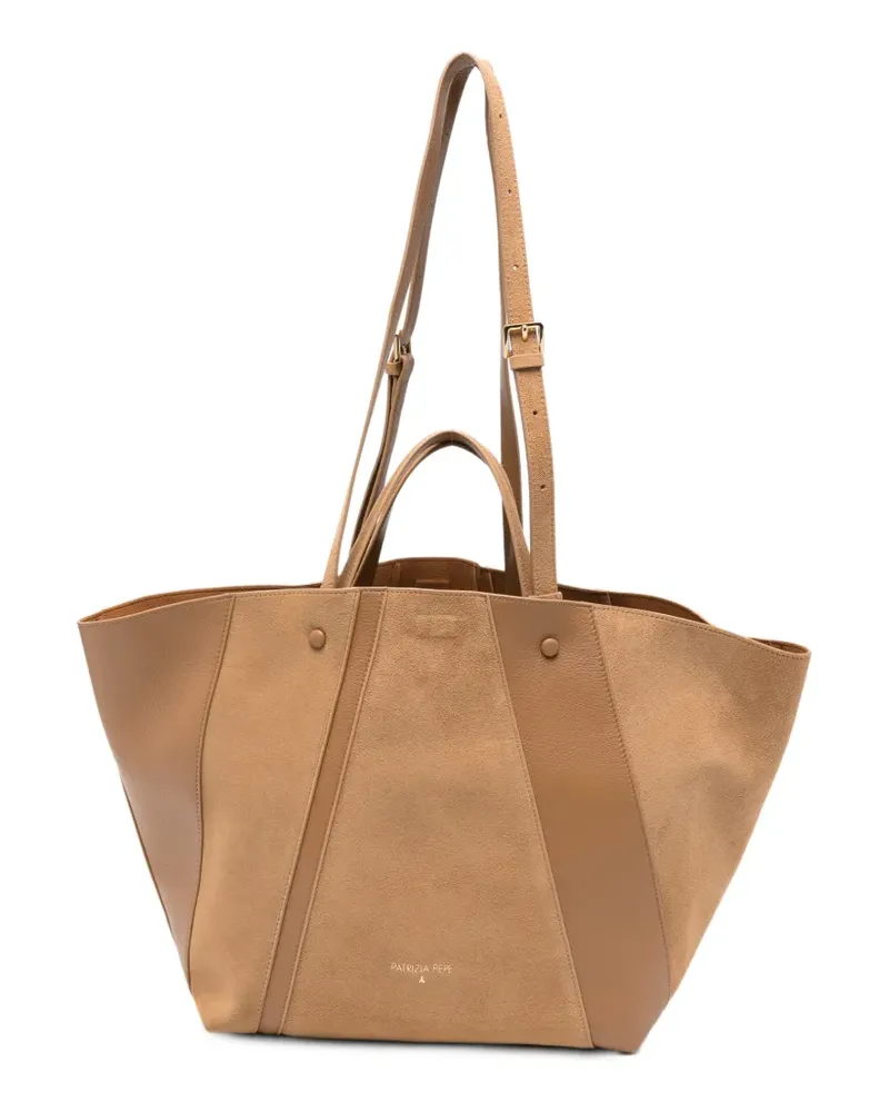 Patrizia Pepe IN)COMPLETE Schultertasche mit Wildledereinsätzen - Braun Braun