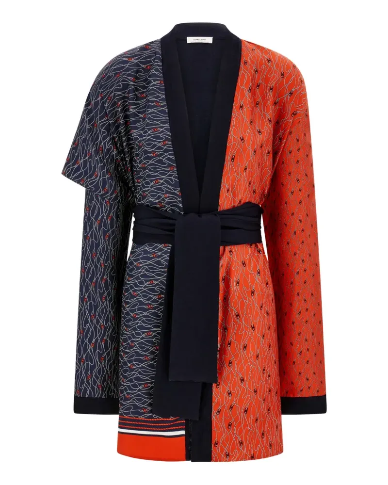 Ferragamo Strickjacke aus reiner Wolle und Seide - Blau Blau