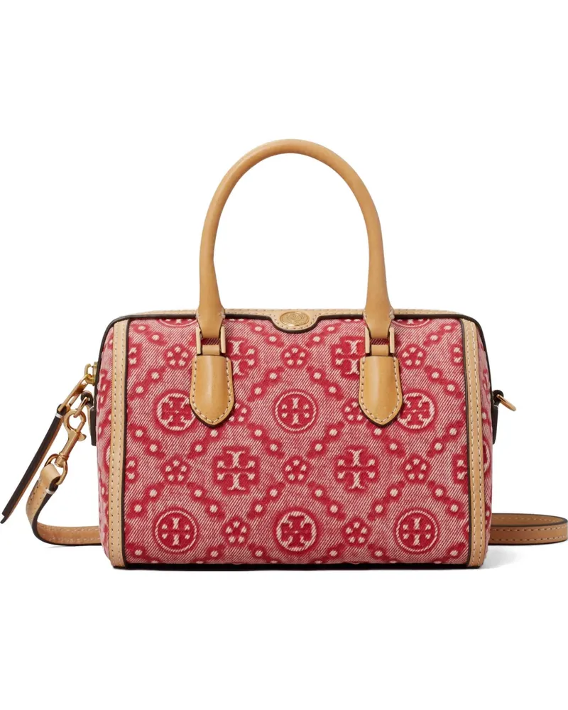 Tory Burch T-monogram denim petite barrel bag - Rot Rot