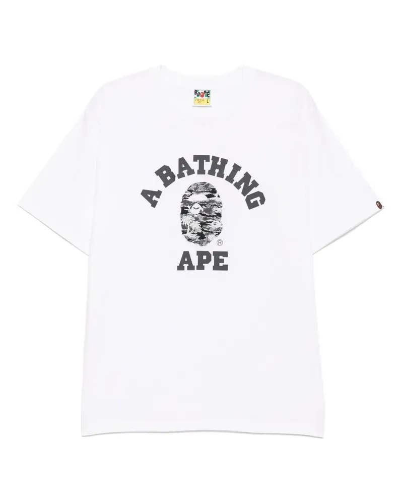 BAPE T-Shirt mit Logo-Print - Weiß Weiß