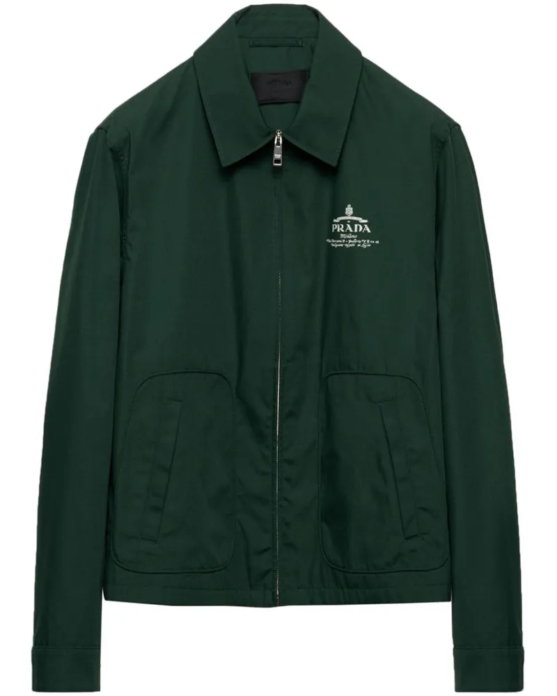 Prada Jacke mit Logo-Print - Grün Grün