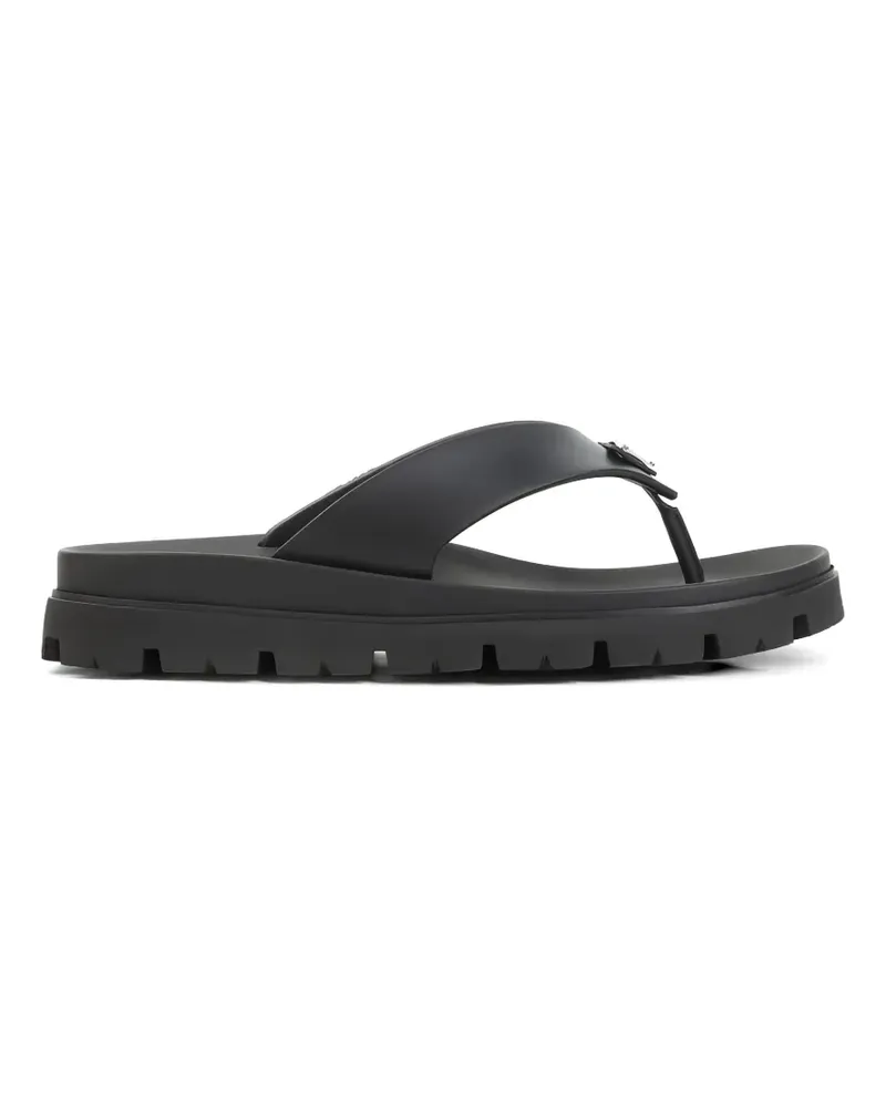 Prada Flip-Flops mit Logo - Schwarz Schwarz