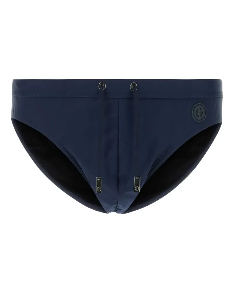 Giorgio Armani logo-patch swimming briefs - Blau Blau