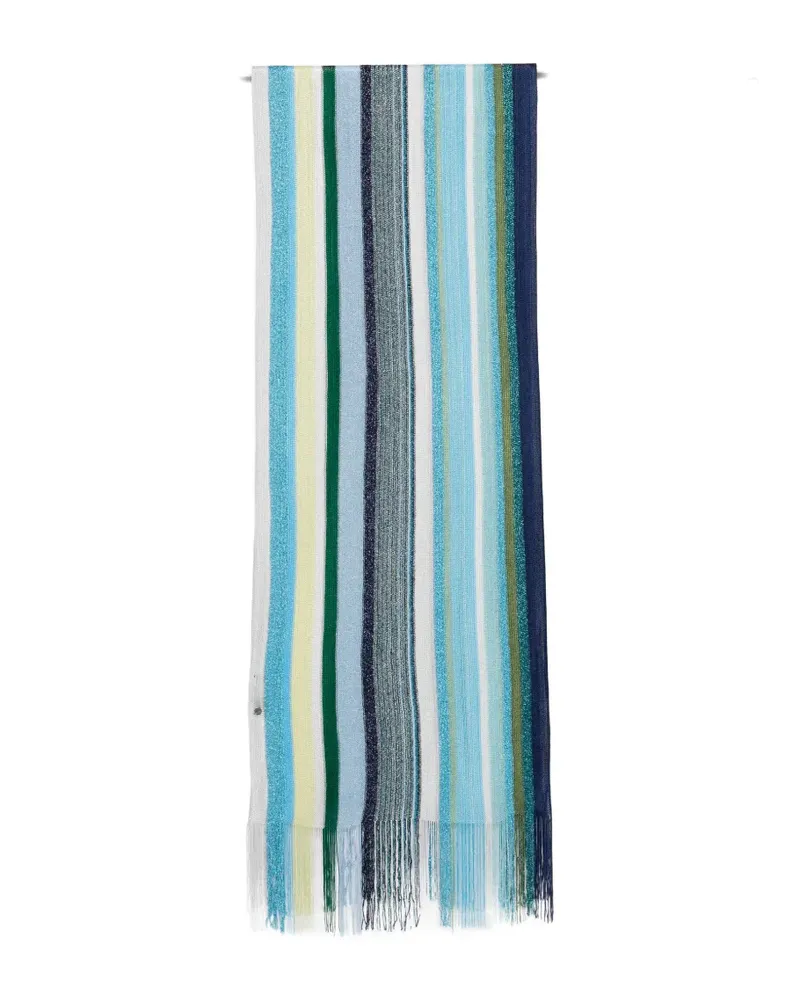 Missoni striped fringed scarf - Blau Blau