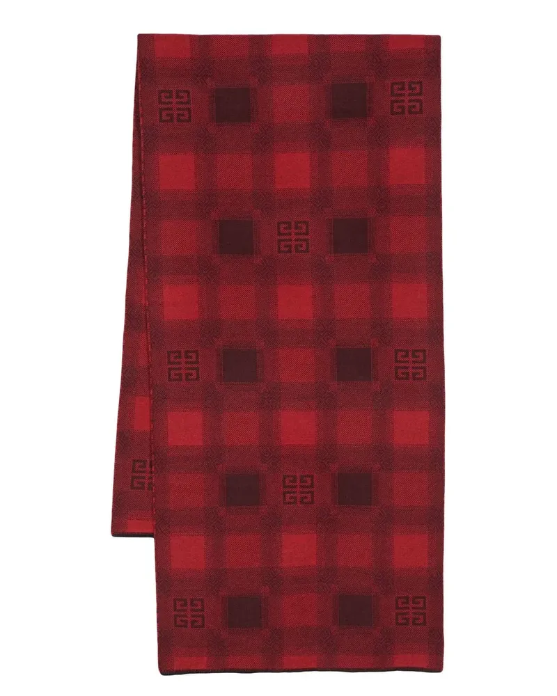 Givenchy Karierter Schal mit Jacquard-Logo - Rot Rot