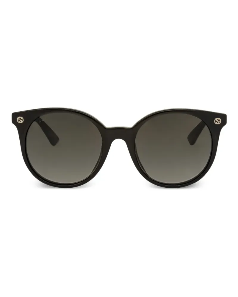 Gucci Runde Sonnenbrille mit GG-Logo - Schwarz Schwarz