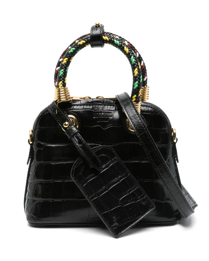 Moschino Shopper mit Kroko-Effekt - Schwarz Schwarz