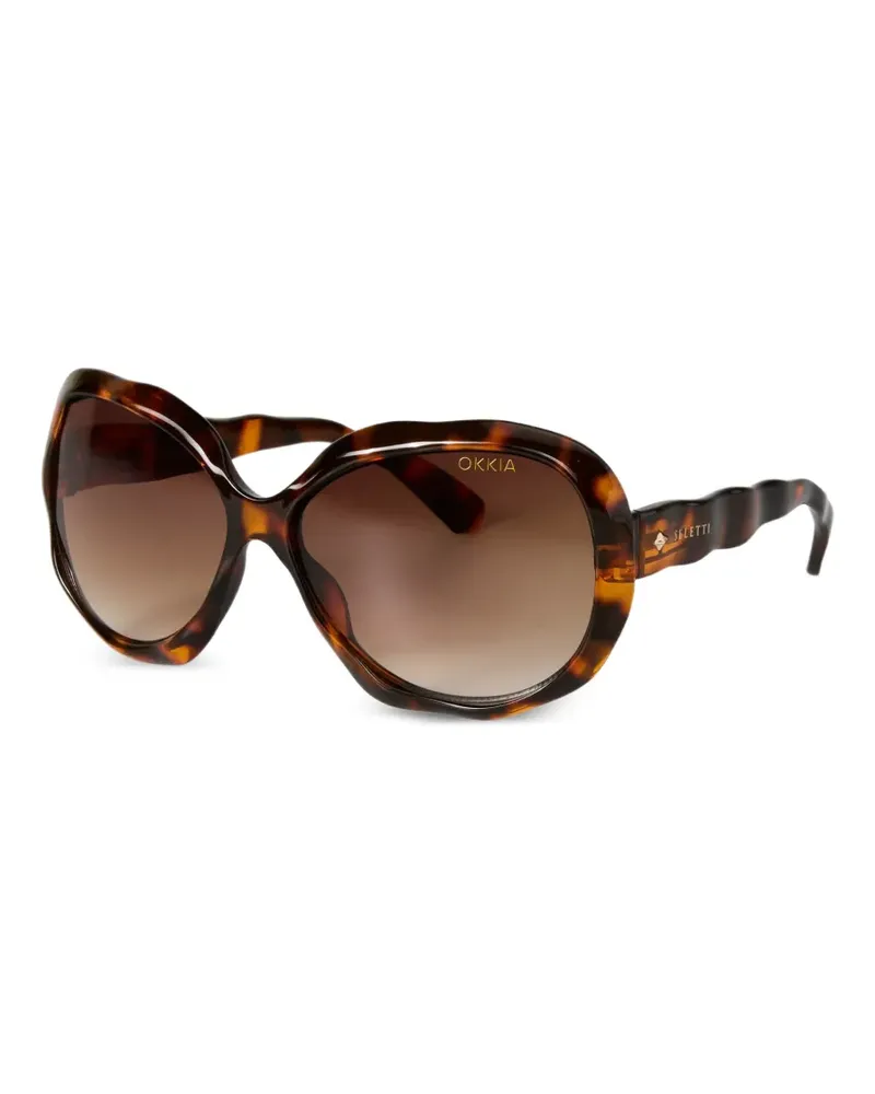 Seletti x Okia California Sonnenbrille in Schildpattoptik - Braun Braun