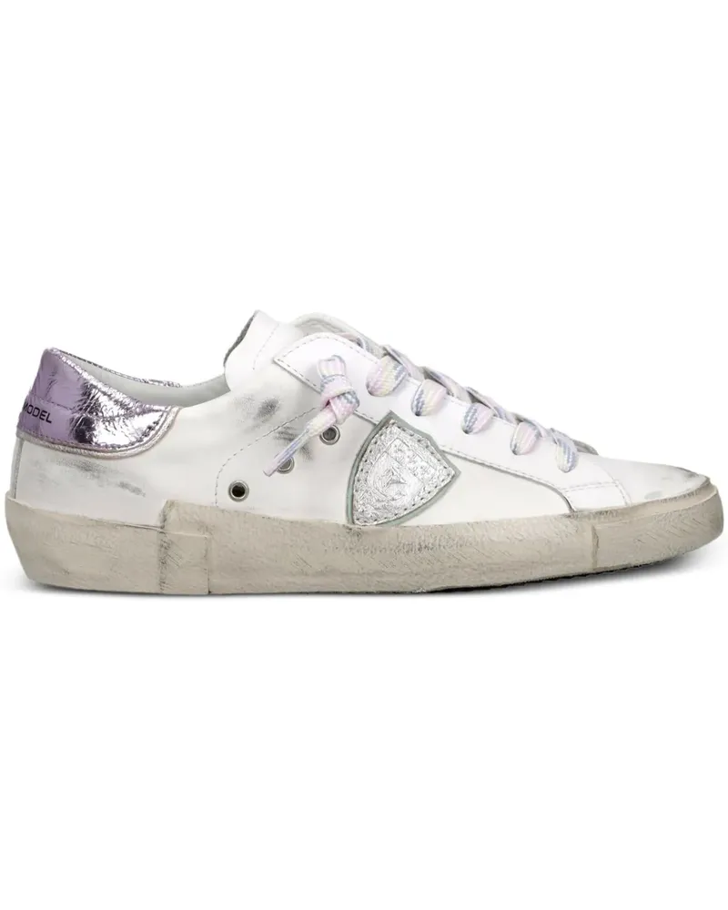 Philippe Model Sneakers im Metallic-Look - Weiß Weiß