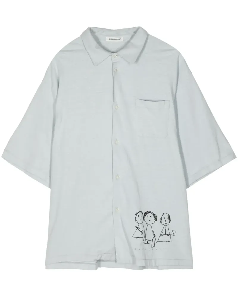 Undercover Hemd mit grafischem Print - Blau Blau