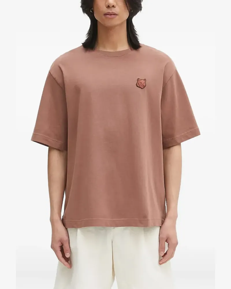 Kitsuné T-Shirt mit Bold Fox-Patch - Rosa Rosa