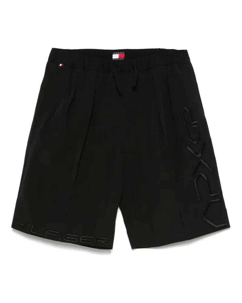 Tommy Hilfiger x Mercedes Shorts mit Logo-Stickerei - Schwarz Schwarz