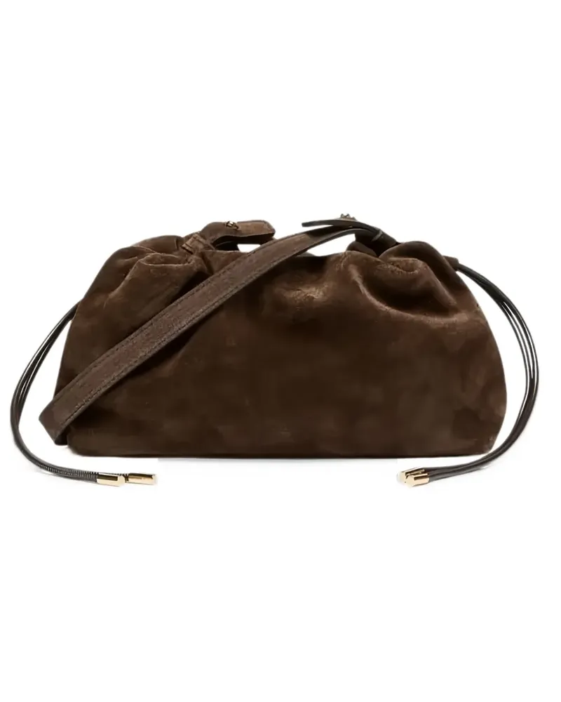 MARELLA ruched suede shoulder bag - Braun Braun
