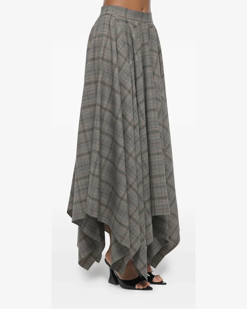 ANOUKI checkered asymmetric skirt - Grau Grau
