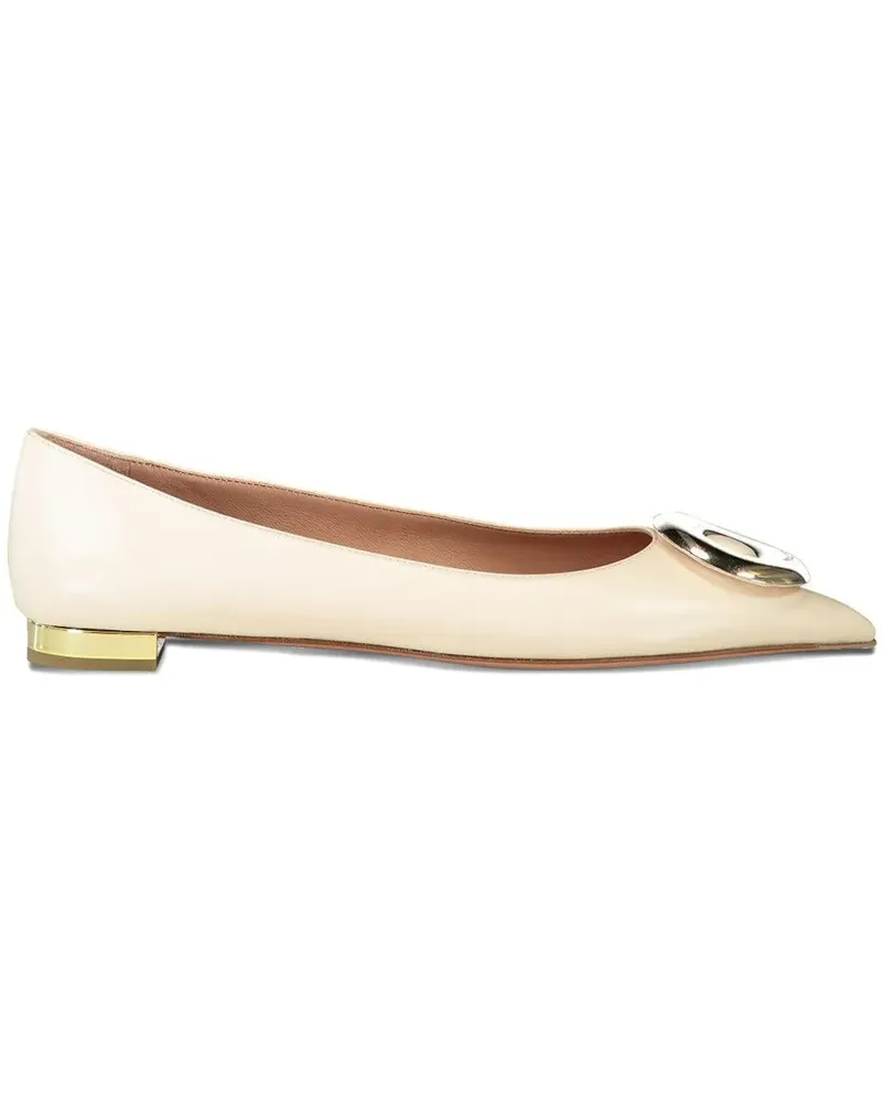 Aquazzura Spitze Ballerinas mit Ringdetail - Nude Nude