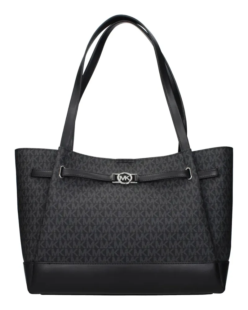 Michael Kors monogram-pattern logo-plaque shoulder bag - Schwarz Schwarz