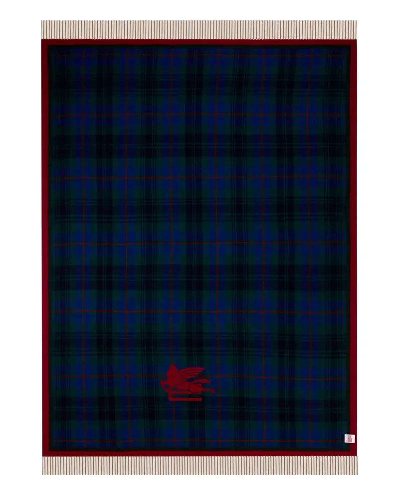 Etro Jacquard-Decke mit Schottenkaro (140cm x 180cm) - Schwarz Schwarz