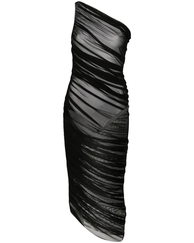 Norma Kamali Asymmetrisches Diana Abendkleid - Schwarz Schwarz
