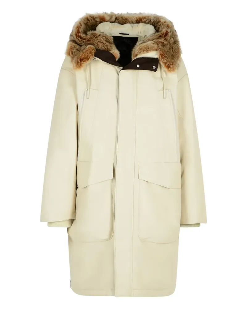 Moose Knuckles Kapuzenparka mit Shearling - Nude Nude