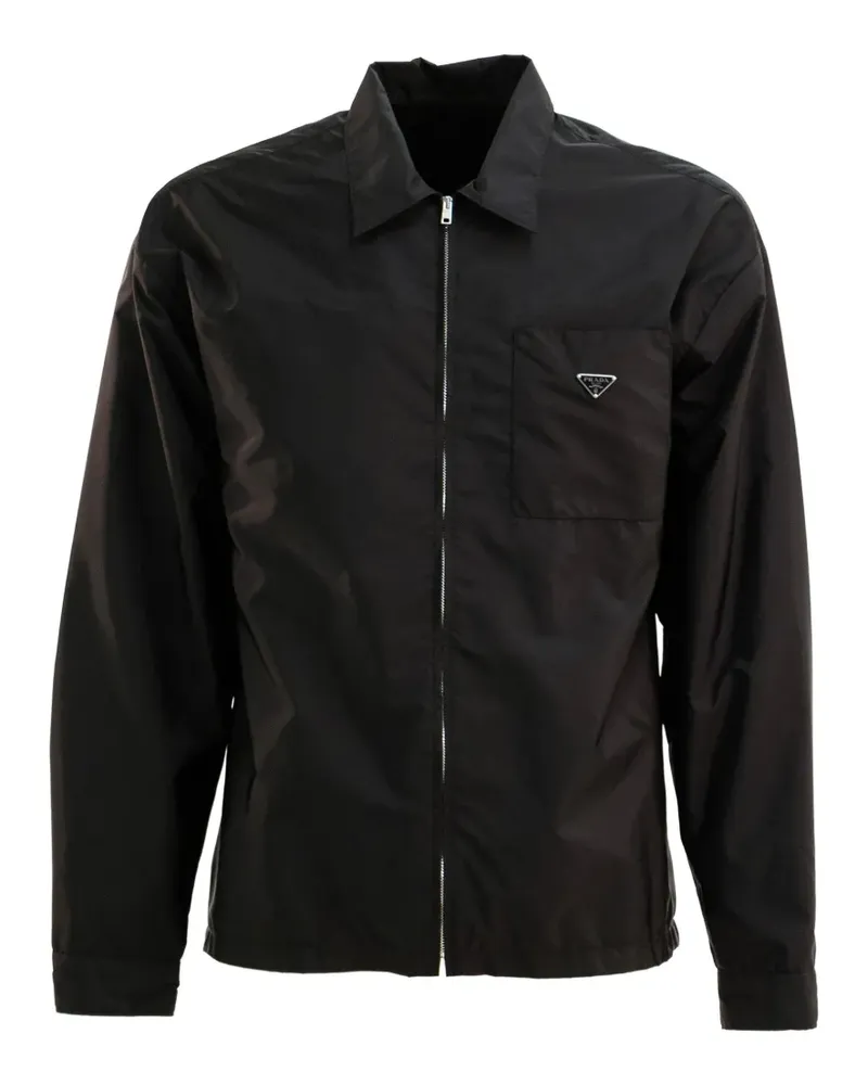 Prada triangle-logo jacket - Schwarz Schwarz