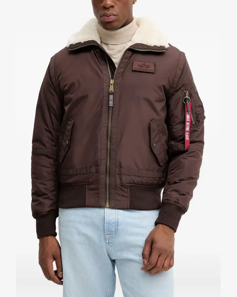 Alpha Industries B-15 III TT Bomberjacke aus Faux Fur - Braun Braun
