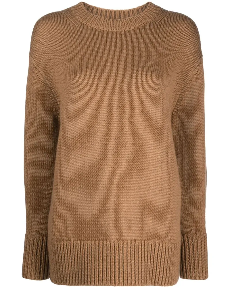 Vince Gerippter Pullover Braun