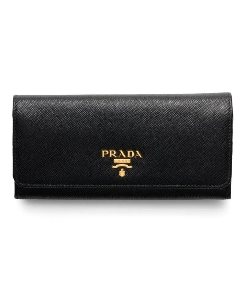 Prada Großes Saffiano-Portemonnaie - Schwarz Schwarz