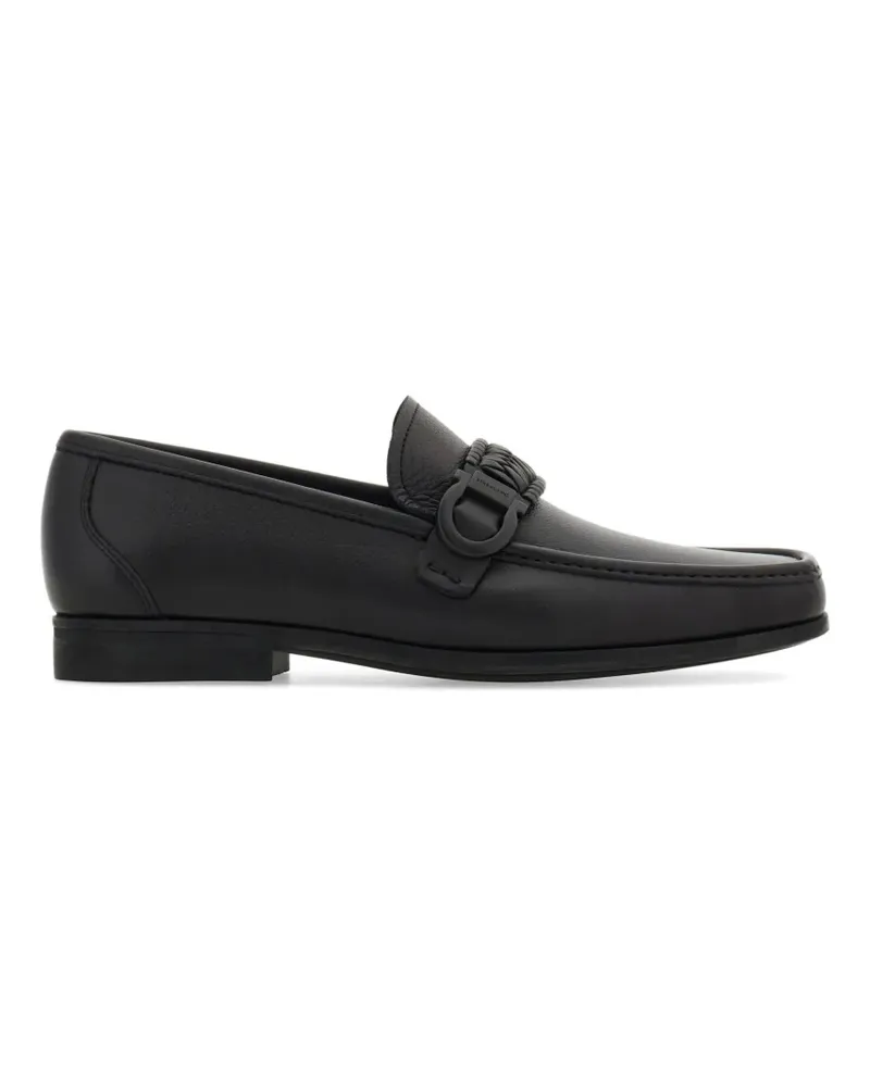 Ferragamo moccasins with braid Gancini ornament - Schwarz Schwarz