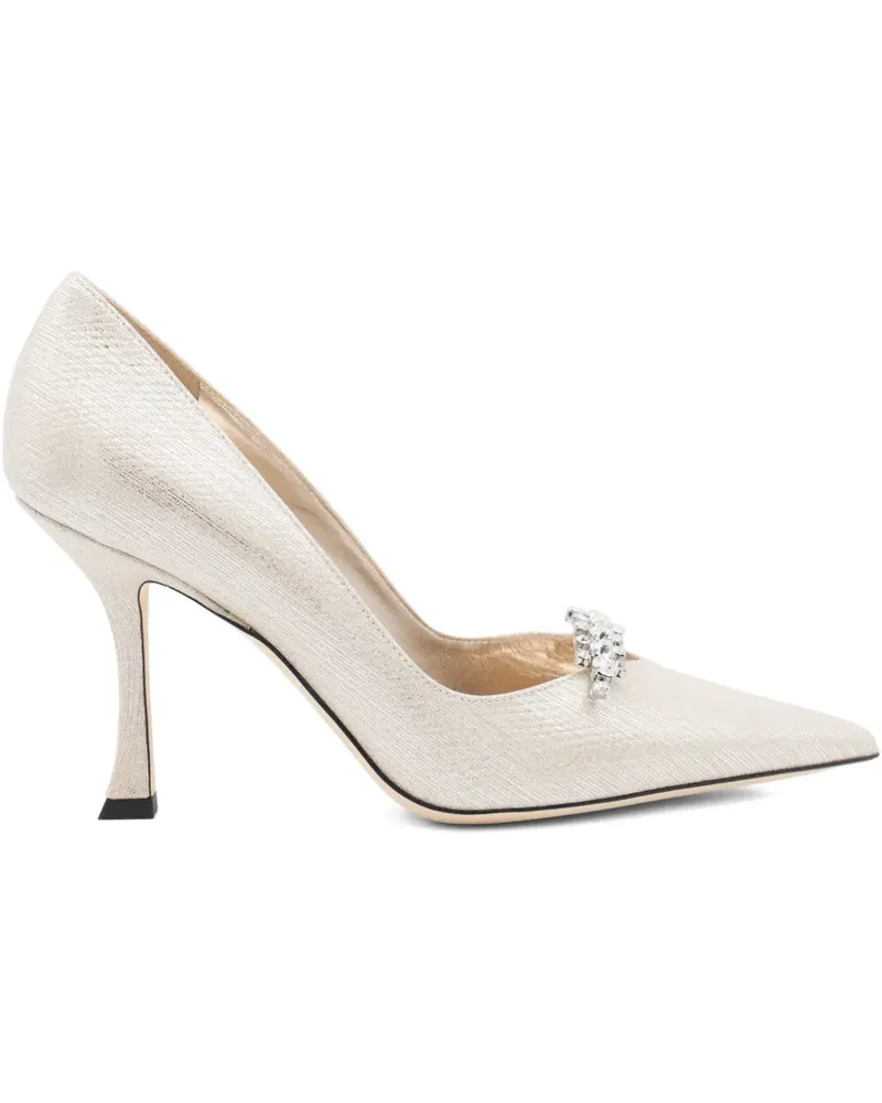 Jimmy Choo Spitze Belinda Pumps mit Kristallen 90mm - Gold Gold