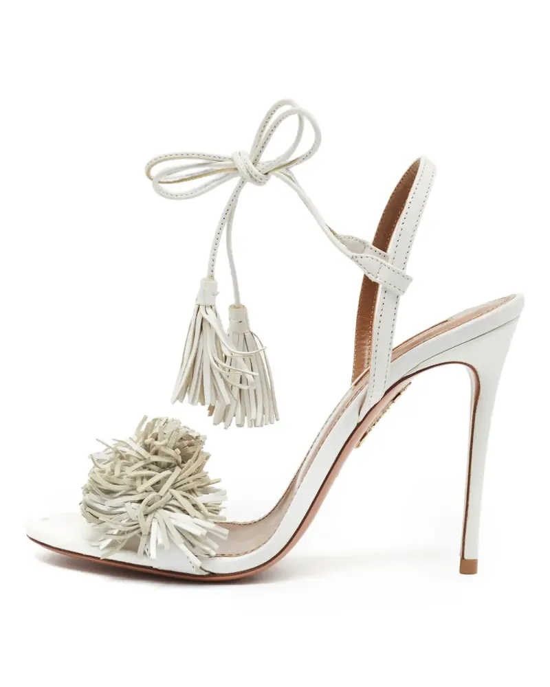 Aquazzura Wild Thing fringed sandals - Weiß Weiß