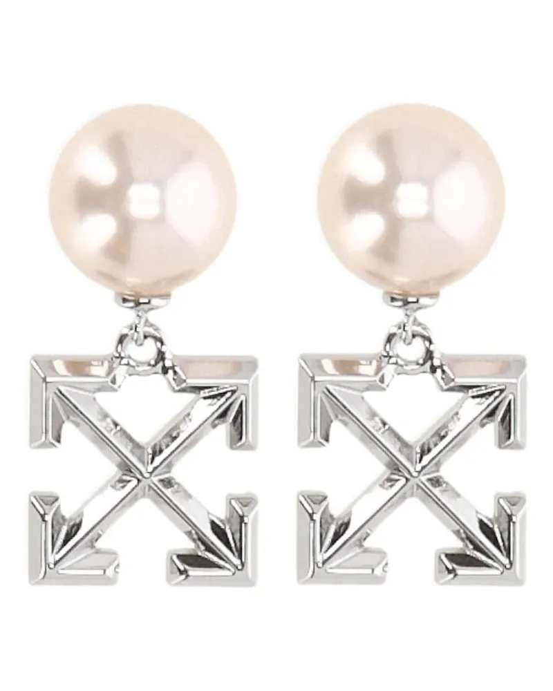 OFF-WHITE Ohrringe mit Kunstperlen - Silber Silber